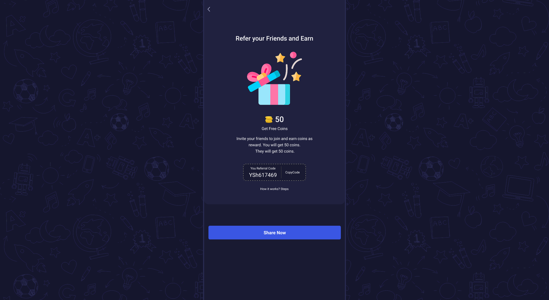 Spin the Wheel Screen Overview